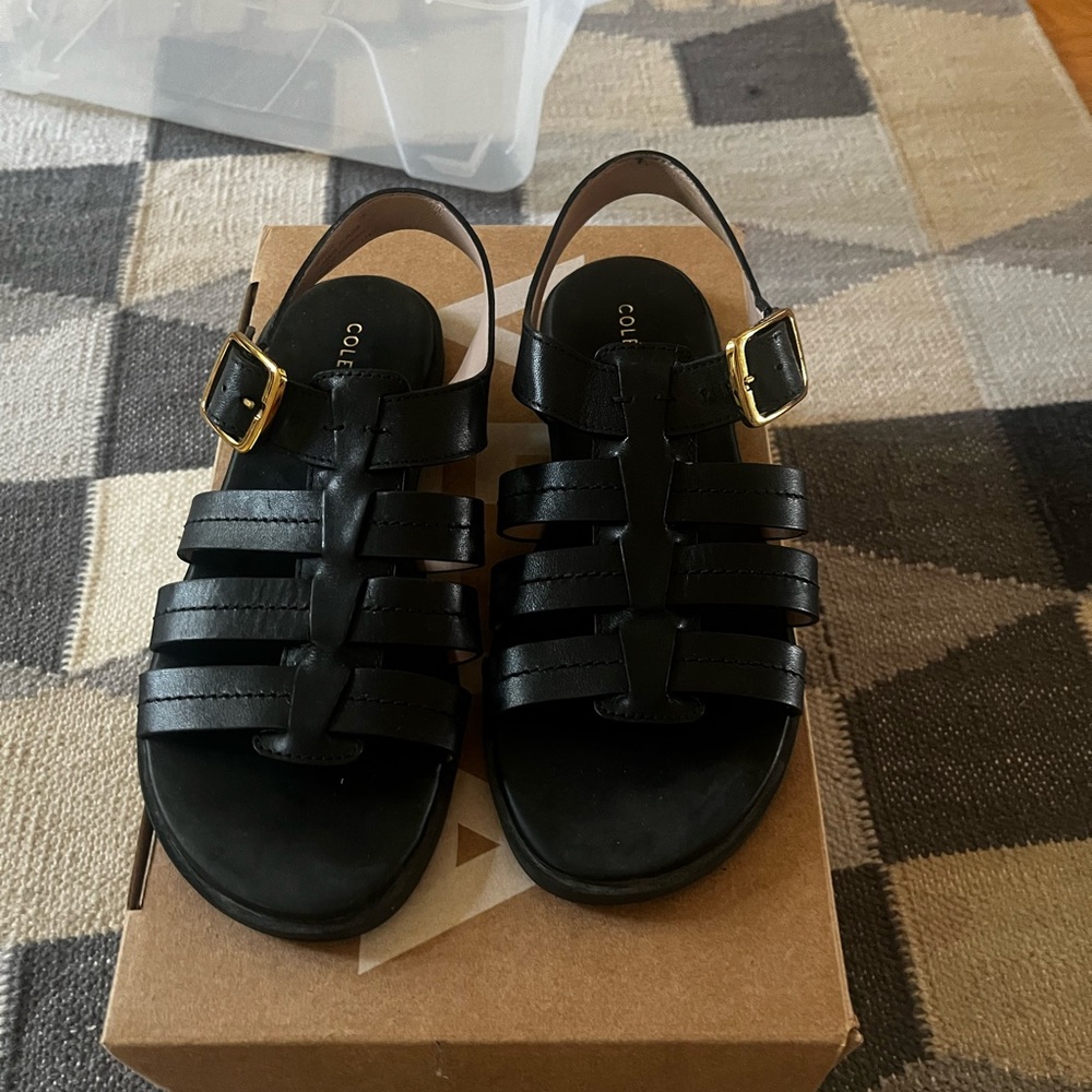 Cole Haan Black Leather Sandals